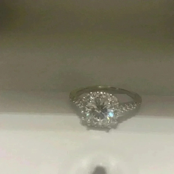 Giani Bernini Sterling Silver Lab Created Opal Cubic Zirconia Princess Halo - Picture 3 of 9